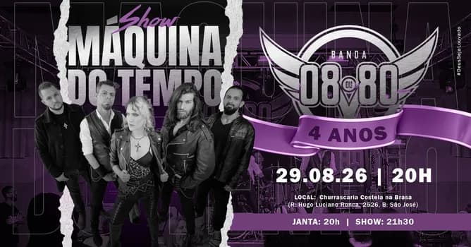 Imagem do Banda 08ou80 - SHOW MÁQUINA DO TEMPO - 4 ANOS