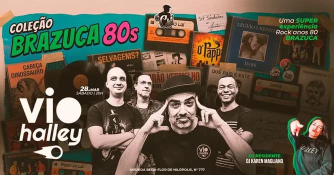 Imagem do Banda Vio Halley uma SUPER experiência Rock anos 80 BRAZUCA + DJ Karen Magliano