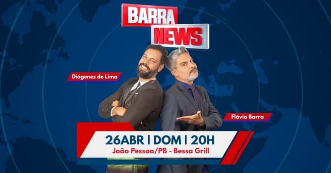 Imagem do Barra News em João Pessoa/PB com Flávio Barra e Diógenes de Lima