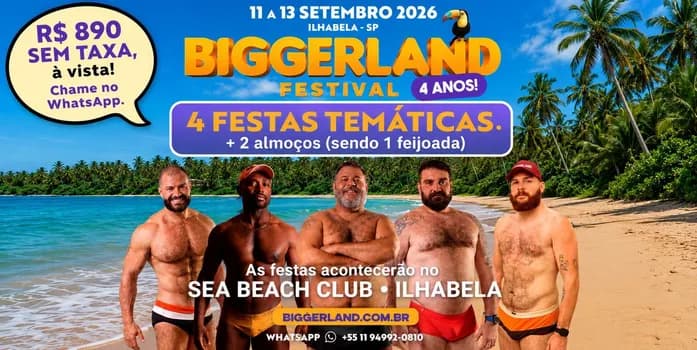 Imagem do BIGGERLAND FESTIVAL - FESTAS AVULSAS + 2 ALMOÇOS - 11, 12 e 13 SETEMBRO - SEA CLUB - ILHABELA SP
