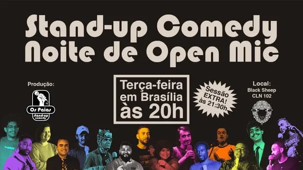 Imagem do BLACK SHEEP OPEN MIC: NOITE DE STAND UP Convidado: Santiago Mello + 10 Comediant SESSÕES 20h e 21h30