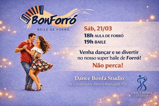 Imagem do BonForró - Prepare-se para uma noite animada de forró com aula, baile e muita energia na pista.