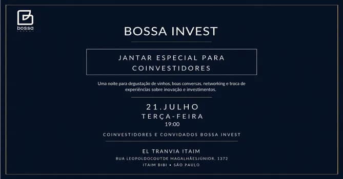 Imagem do Bossa Invest - Jantar Especial Para Investidores