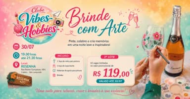 Brinde com Arte - Vivência de pintura em taça em São Leopoldo