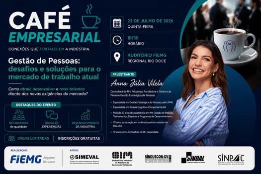 Imagem do Café Empresarial FIEMG - Gestão de Pessoas: Desafios e Soluções para o Mercado de Trabalho Atual