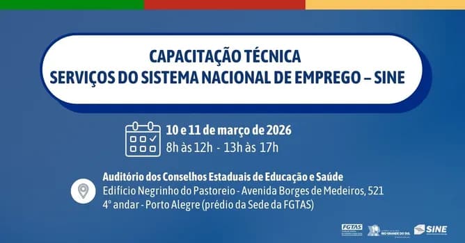 Imagem do Capacitação técnica aos serviços do Sistema Nacional de Emprego - SINE fevereiro 2026