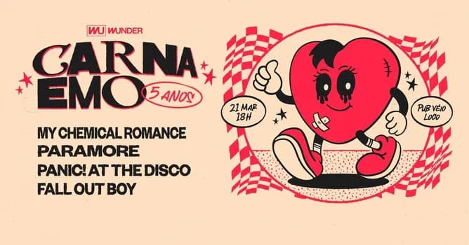 Imagem do CARNAEMO 5 ANOS - MY CHEMICAL ROMANCE/PARAMORE/PANIC! AT THE DISCO/FALL OUT BOY