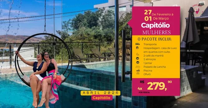 Imagem do Casa de Luxo em Capitólio- Entrada R$ 279,90 + 3x R$ 279,90 até dia 20/02