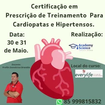 Certificação em Prescrição de Treinamento Para Cardiopatas e Hipertensos em Fortaleza