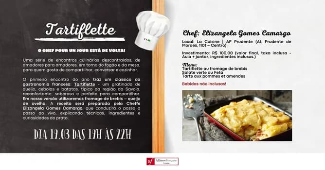 Imagem do Chef pour un jour | Tartiflette au fromage de brebis