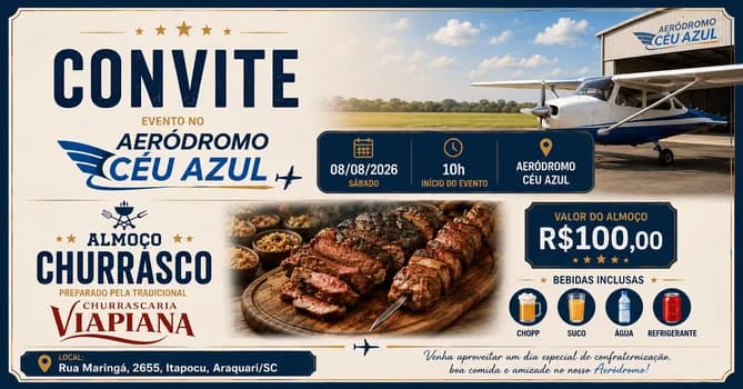Imagem do Churrasco - Aeródromo Céu Azul