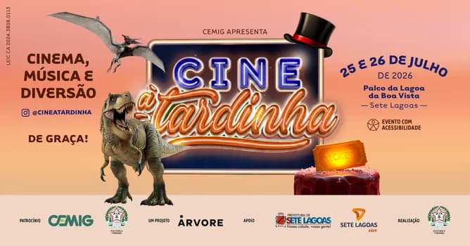 Imagem do Cine à Tardinha - Edição 2026 - Sete Lagoas