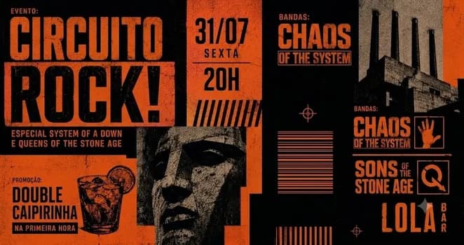 Imagem do Circuito Rock! Especial System of a Down e Queens Of The Stone Age! I 31/07 20h