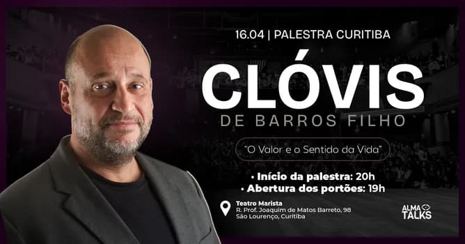Imagem do Clóvis de Barros Filho em Curitiba - Palestra "O Valor e o Sentido da Vida"