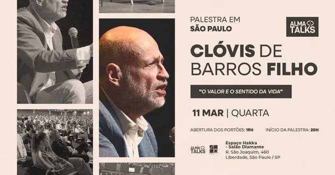 Imagem do Clóvis de Barros Filho em São Paulo - Palestra "O Valor e o Sentido da Vida"