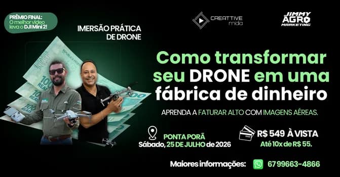 Imagem do Como transformar seu DRONE em uma fábrica de dinheiro - Ponta Porã-MS.