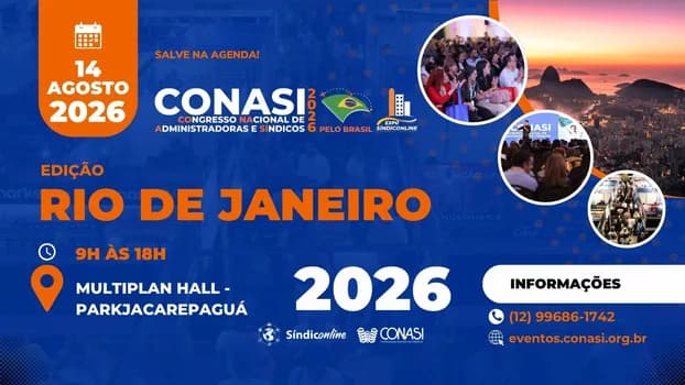 Imagem do CONASI Rio de Janeiro 2026 - Congresso Nacional de Administradoras e Síndicos pelo Brasil