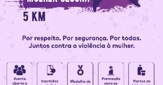 Imagem do Corrida 5KM Agosto Lilas, Mulher Segura.