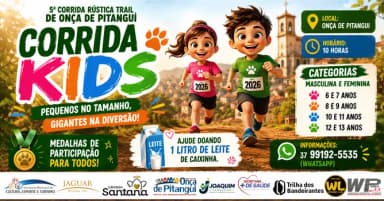Corrida Kids Onça de Pitangui - Pequenos no tamanho, Gigantes na diversão em Onça de Pitangui