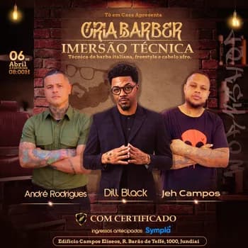 Imagem do Cria Barber - Imersão Técnica - Dill Black - André Rodrigues - Jeh Campos