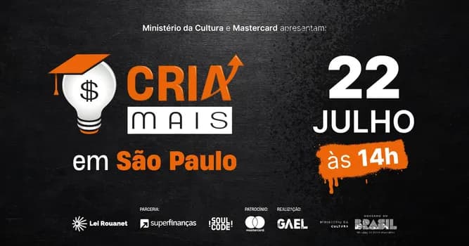 Imagem do Cria Mais Apresenta: As Jornadas Presenciais do Empreendedorismo Criativo - São Paulo - SP