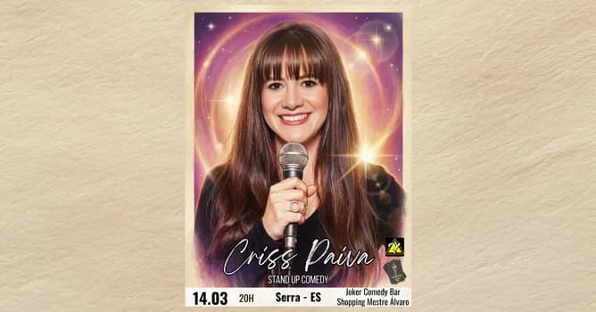 Imagem do Criss Paiva - Stand Up Comedy - Sábado 14 de Março às 20:00 Joker Comedy Serra - Shop. Mestre Álvaro