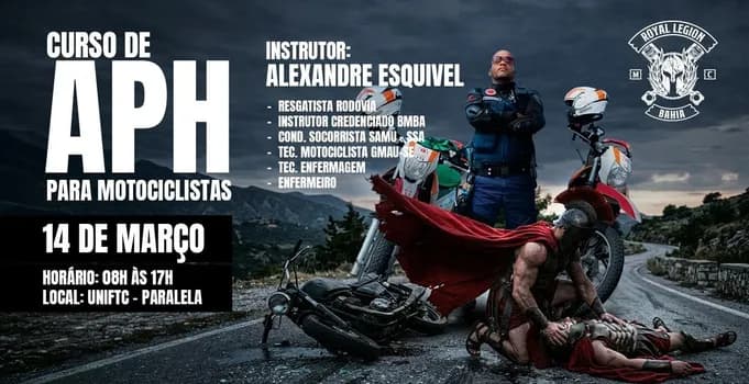 Imagem do CURSO DE APH (ATENDIMENTO PRÉ-HOSPITALAR) FOCADO EM MOTOCICLISTAS