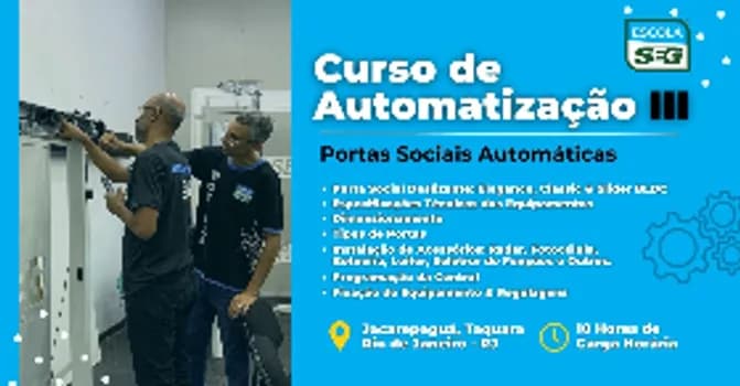 Imagem do CURSO DE AUTOMATIZAÇÃO III - PORTA SOCIAL (AGOSTO) 2026