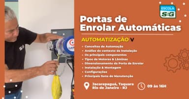 CURSO DE AUTOMATIZAÇÃO V - PORTAS DE ENROLAR (JULHO) 2026 em Rio de Janeiro