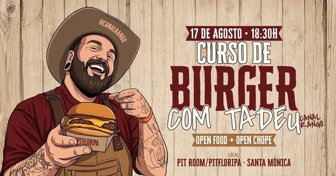 Imagem do CURSO DE BURGER COM TADEU DO CANAL RANGO