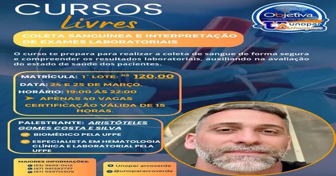 Imagem do Curso de Coleta Sanguínea e Interpretação de Exames Laboratoriais