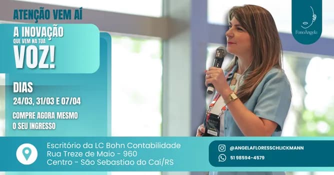 Imagem do Curso de Dicção e Oratoria SUA VOZ, SUA MARCA - por Ângela Flores Schlickmann