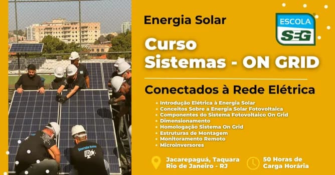 Imagem do CURSO DE ENERGIA SOLAR - SISTEMA ON GRID (Março) 2026