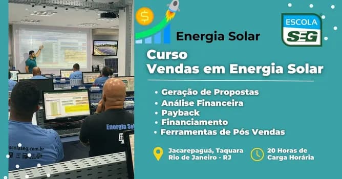 Imagem do CURSO DE ENERGIA SOLAR - VENDAS EM SISTEMAS FOTOVOLTAICOS (SETEMBRO) 2026