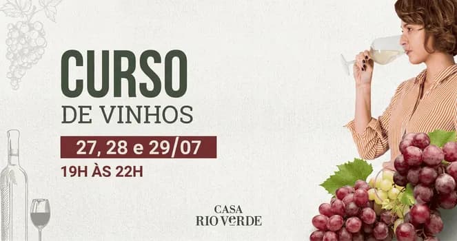 Imagem do Curso de Iniciação ao Vinho - 27, 28 e 29/07/26