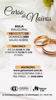 Imagem do CURSO DE NOIVOS 2o.SEMESTRE 2026