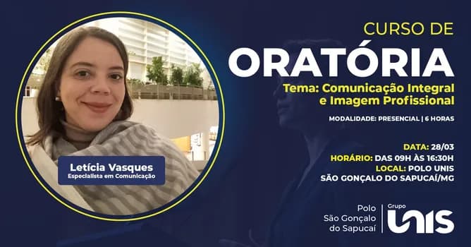 Imagem do Curso de Oratória - COMUNICAÇÃO INTEGRAL E IMAGEM PROFISSIONAL