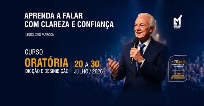 Imagem do Curso de Oratória. Dicção e Desinibição - Turmas de Julho / 2026
