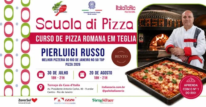 Imagem do CURSO DE PIZZA ROMANA EM TEGLIA COM PIERLUIGI RUSSO | PIZZERIA BENTO