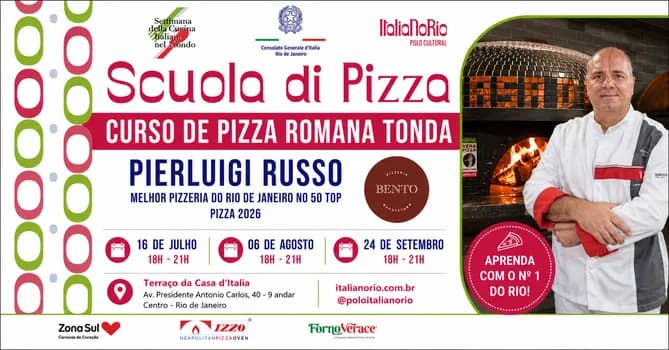 Imagem do CURSO DE PIZZA ROMANA TONDA COM PIERLUIGI RUSSO | PIZZERIA BENTO