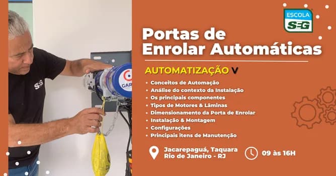 Imagem do CURSO DE PORTAS DE ENROLAR AUTOMÁTICAS - AUTOMATIZAÇÃO V Março - 2026)