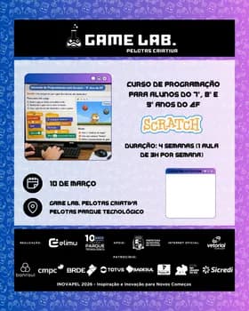 Imagem do Curso de Programação em Scratch no GameLab - Pelotas Parque Tecnológico