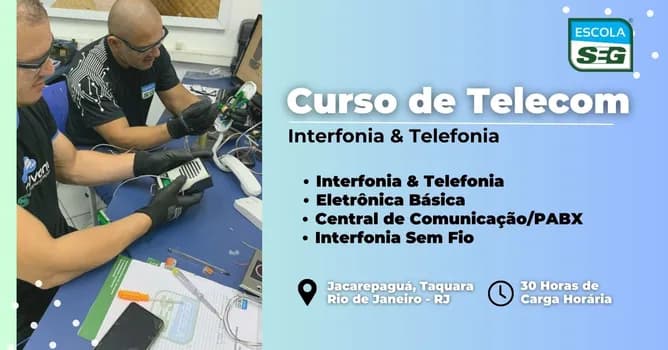 Imagem do CURSO DE TELECOM - INTERFONIA E TELEFONIA (JULHO) 2026