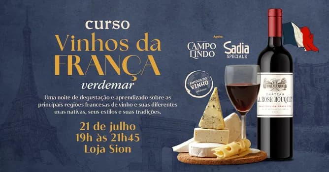 Imagem do Curso de Vinhos - Vinhos da França Verdemar (Sion)