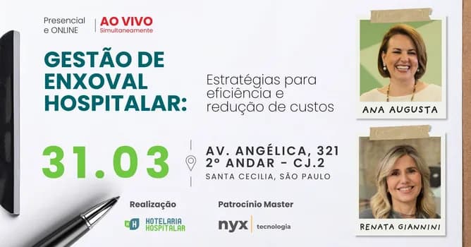 Imagem do Curso Executivo Módulo GESTÃO DE ENXOVAL PRESENCIAL
