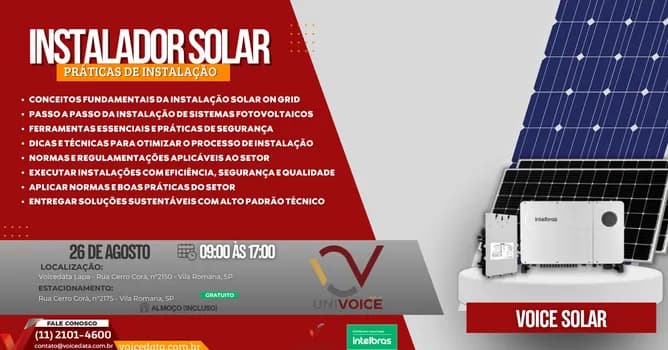 Imagem do Curso Instalador Solar Práticas de Instalação