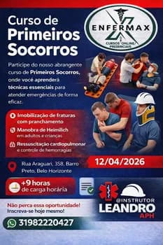 Imagem do CURSO MASTER PRIMEIROS SOCORROS BELO HORIZONTE (ENFERMAX BH)
