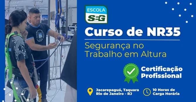 Imagem do CURSO NR35 - SEGURANÇA NO TRABALHO EM ALTURA (Março) - 2026