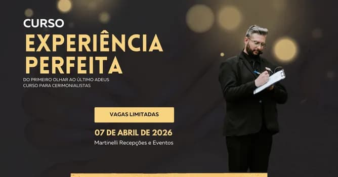 Imagem do Curso para cerimonialistas: Experiência perfeita - Do primeiro olhar ao último adeus