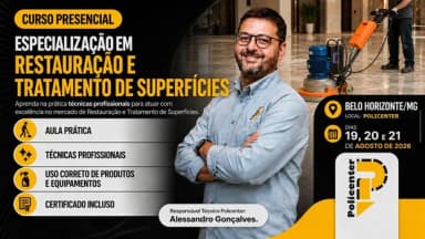 Curso Presencial - Especialização em Restauração e Tratamento de Superfícies - Turma Agosto 2026 -BH em Belo Horizonte